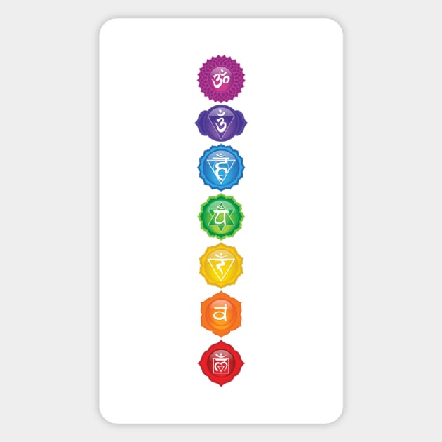 7 Chakra Symbols - WBG VT 01 Magnet by Serena King